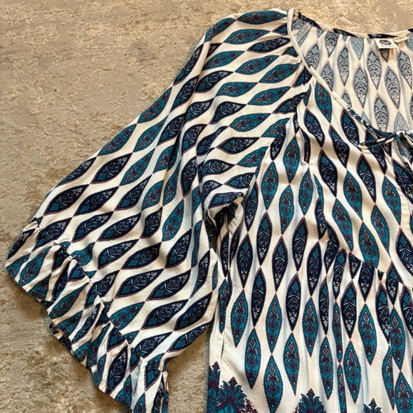 Roxy Boho Button Down Paisley Patterned Ruffle Swing Dress Size Xlarge - Picture 9 of 13